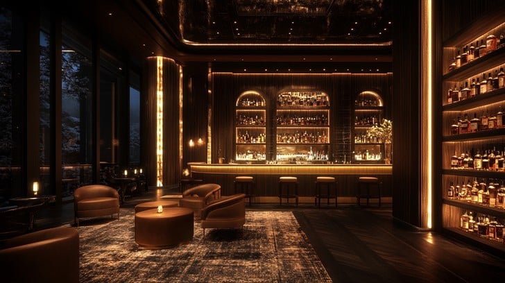 Upscale bar interior